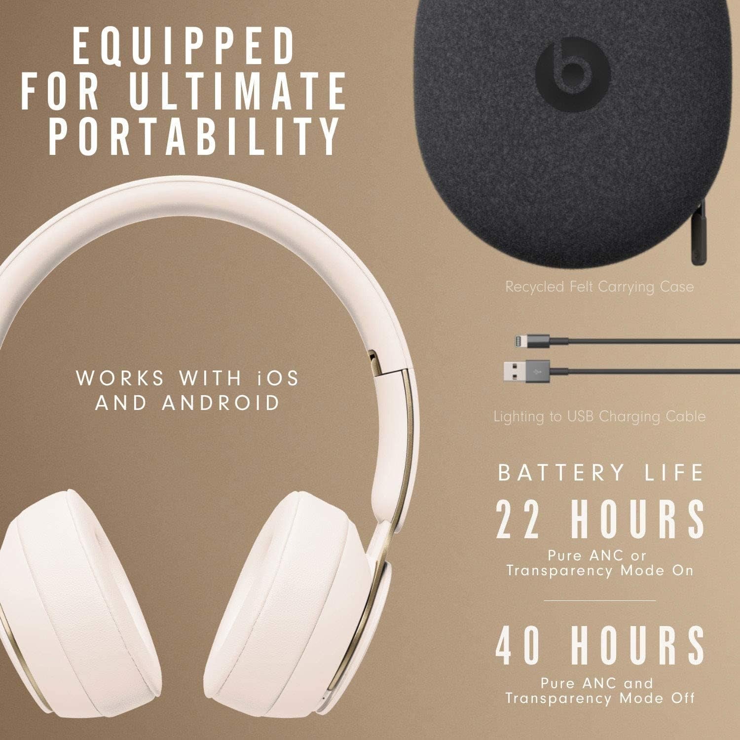 Solo Pro Wireless Over-Ear Headphones -  Matte Collection Ivory